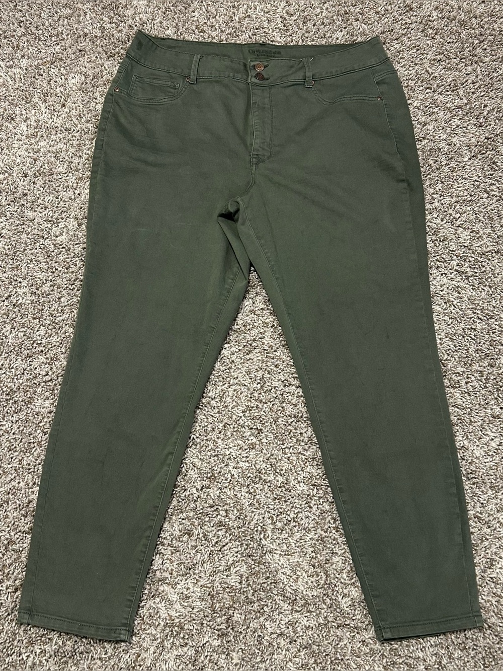 MAURICES Size 22W HIGH RISE Olive GREEN STRETCH JEGGINGS Pants
